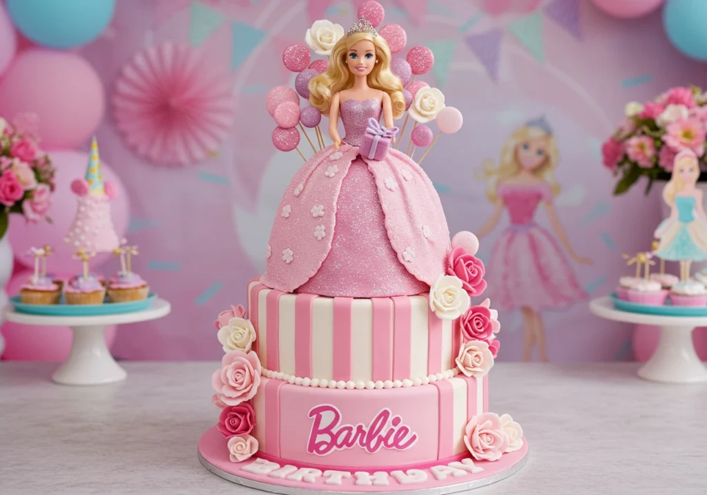 Barbie cake design for birthday celebration